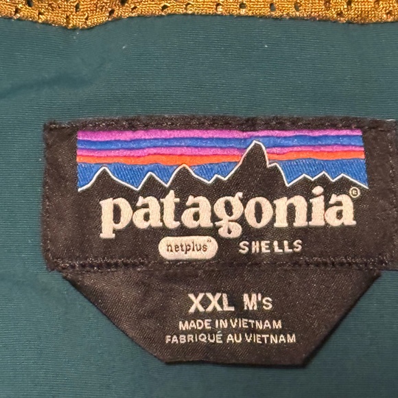 Patagonia Men’s Isthmus Anorak Pullover Jacket, XXL - Blue/Tan Colorblock - Picture 2 of 3